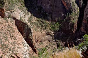 Switchbacks mit Abzweig zum Hidden Canyon